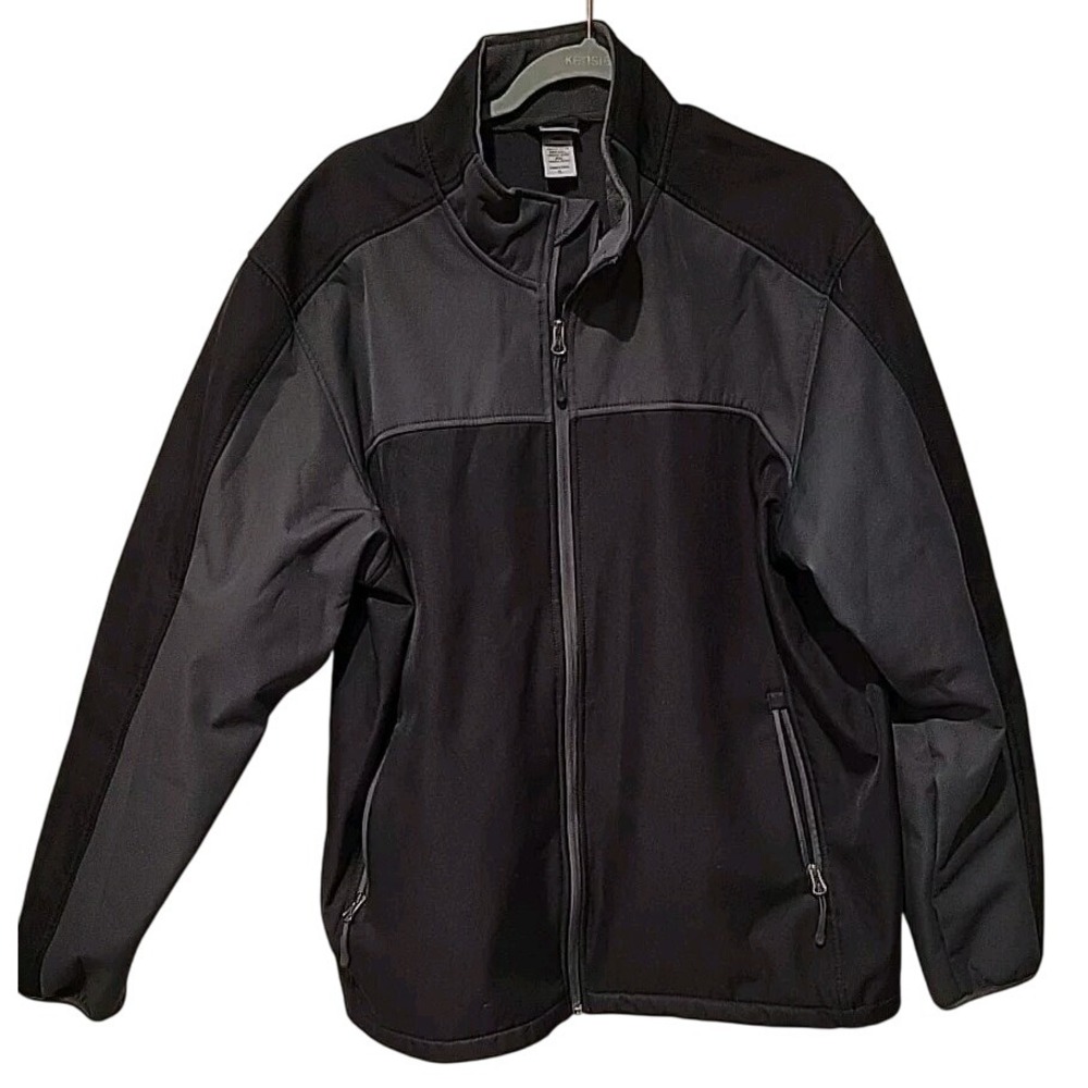 Mens C9 Champion‎ Fleece Lined Full Zip Jacket Coat XL Black Grey Colorblock